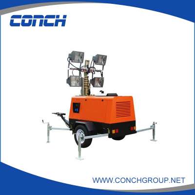 High mast mobile light tower with generator