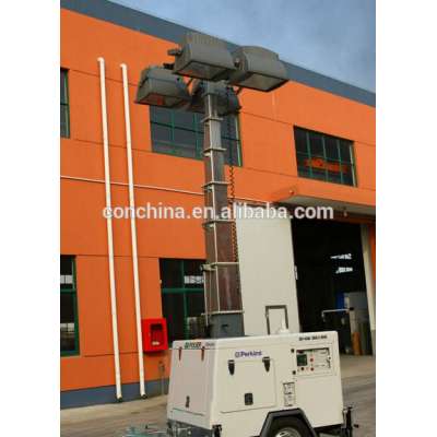 High mast hydraulic light tower hydraulic mast light tower